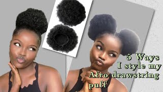 Afro Puff Drawstring Ponytail | Quick Hairstyles For Black Girls | Clean Girl Aesthetic #Afropuff