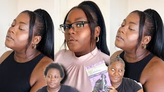 Sleek Ponytail With Two Bangs On 4C Hair/Twa || Darling Empress Collection || Zimbabwean Youtuber