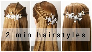 2 Min Hairstyles For Long Thin Hairs| Braded Hairstyle| Hairstyle Tutorials For Girls