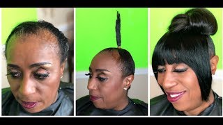 How To:  Invisible Ponytail/Bun With Bangs| Hairloss Client