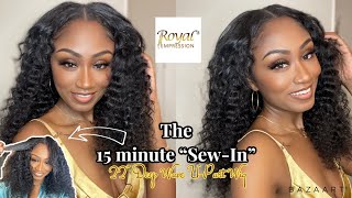 15 Minute "Sew-In" | Blend Straight Hair W/ Curly U-Part | Royal Impression Hair Amazon