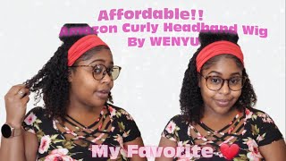 Amazon Headband Wig Review | Best Headband Wigs On Amazon | Wenyu Hair 14" | Curly Headband Wig