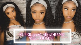 Super Quick And Easy On The Go  Headband Wig Install + Outfit