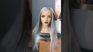 The Must Have Style For 2023 Wowebony Luxury Silver Gray Color Full Lace Wig #Silvergrayhair #Shorts
