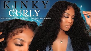 Realistic Curly Hair Install+ Curly Edges  Hairline!! Melted Lace At Home! Ft. Ilikehair