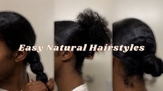 Easy Natural Hairstyles | Hair Ideas For Work, School, Gym, Etc.