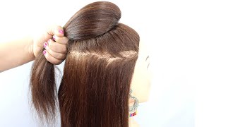 New Bun Hairstyle With Simple Trick | Quick Hairstyle For College Girl | Hair Style Girl | Hairstyle