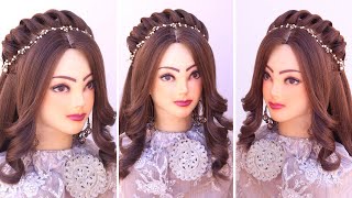 Curly Bridal Hairstyles L Wedding Hairstyles Kashee'S L Nimrit Kaur Hairstyle L Engagement Look