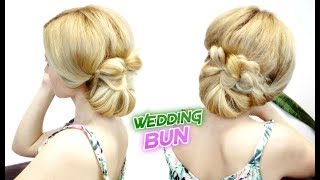 Wedding Hairstyle For Medium Hair Easy Braided Bun | Awesome Hairstyles