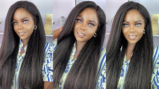 How To Install The Most Realistic Kinky Straight Lace Front Wig With Kinky Edges | Ft. Ilikehair Wig