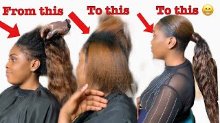 How To Bleach, Color Match A Hair For Ponytail ##Louisihuefo #Ombreponytail #Sleekponytail #4Chair