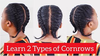 How To Cornrow/Braid 2 Braids For Beginners