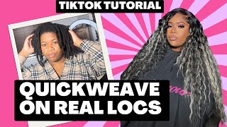 Flawless Quick Weave Install Over Locs  #Locs #Locstyles #Quickweave