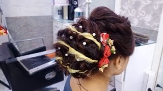 Bridal Hair Style Girl For Wedding // Indian Bridal Hairstyles For Long Hair // Liza Makeover