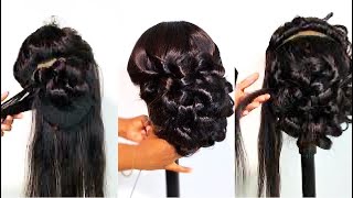 Wedding Hairstyle| Finger Defined Curls| Donut Bun Hairstyle #Bridalhairstyle #Hairtransformation