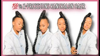 Extremely Long Braided Pony Tail With 100 % X-Pressions Kanekalon Hair Piece|How To Hairstyles