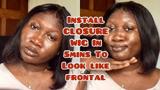 How I Installed My Closure Wig |Easy Step To Install A 4X4 Closure Wig #Bobwig #Installwig #Diy