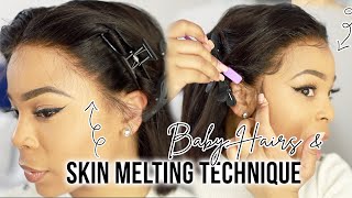 Updated Secrets:  Skin Melting Technique, Baby Hair Tutorial & Get Rid Of The Frizz | My First Wig