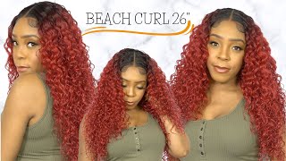 Illuze Synthetic Hair Hd Lace Front Wig - Beach Curl 26 --/Wigtypes.Com