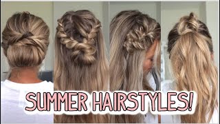 4 Easy Summer Hairstyles - Short, Medium, & Long Hairstyles!