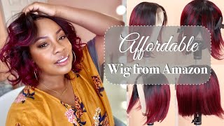 Feelgrace Wig From Amazon Styling | Affordable Amazon Wig (Short 99J Ombre Wig)