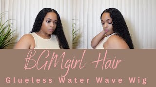 You Need This Water Wave Wig!!! Bgmgirl Hair Wear And Go Glueless Wig // Curly Closure Wig