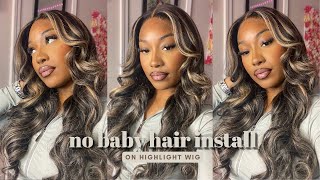 How To Get Flawless No Baby Hair Wig Install  On Blonde Balayage Highlight Wig Ft Westkiss Hair
