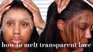 How To Melt Transparent Lace (For Brown Skin) | Kisslove Hair