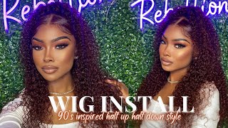 Wig Install: 90'S Inspired Half Up Half Down Tutorial Ft Klaiyi Hair | @Beautyrebellion
