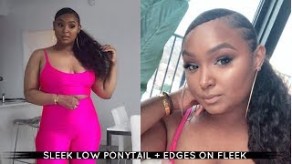 How To: Sleek Low Ponytail Tutorial (Deep Side Part) On Natural 4C Hair | Yunnierose