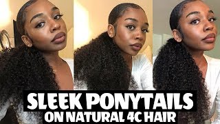 Sleek Ponytail Tutorials On Natural 4C Hair With No Weaves By Sade Watkins