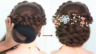 Easy Messy Bun Hairstyle For Indian Bridal | Wedding Juda Hairstyle