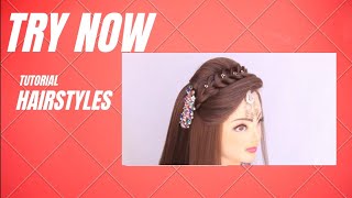 Engagement Look  For  Bride ,, Wedding  Hair Style Kashee ,S  ,, Easy  Front Opne Hairstyles..
