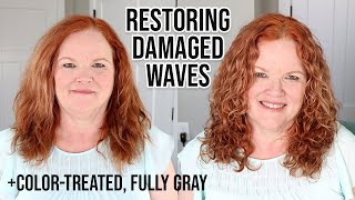 Bringing Back My Mom'S Damaged, Wavy Curls! Routine For Color-Treated Gray Hair