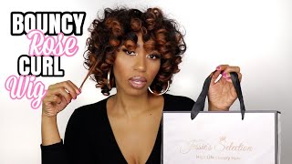  Bomb! Super Bouncy Curl Wig With Bangs! Ombre #1B30 Wig Ft Jessie'S Selection