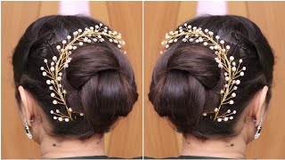 Beautiful Wedding Juda Bun Hairstyle For Long Hair | Bun Hairstyles For Wedding  | Wedding Hairstyle