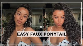 Easy Faux Ponytail On Natural Curly Hair