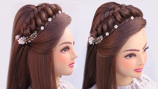 New Easy Open Hairstyle For Wedding L Front Variation L Bridal Hairstyles Kashee'S L Engagement