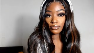 Ps40 Amazon Perfect Black Brown 4X4 Highlight Lace Front Wig!! | Ft Kalyss Hair
