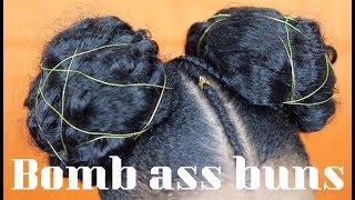 Bomb Ass Bun Tutorial | Kanekalon Braiding Hair