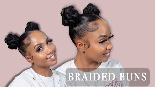 How To: 2 Braided Ponytails In A Bun