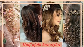 Half Updo Hairstyles With Curls | Half Up Half Down Hairstyles For Weddings | Half Updo Hairstyles