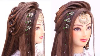 2 Easy Open Hairstyle For Wedding L Reception Look L Front Variation L Wedding Hairstyles Kashee