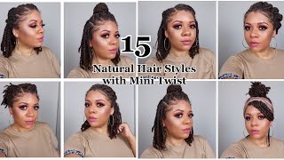 15 Easy And Quick Hairstyles With Mini Twists | Natural Hairstyles