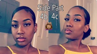 Side Part Slick Back Ponytail | Natural Hair 4B / 4C