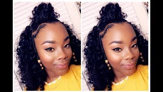 Easy Style + Half Down Curly Closure Wig Ft Queen Life Hair