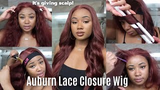 The Truth About Arabella Hair! Install My Auburn 5X5 Lace Closure Wig With Me!