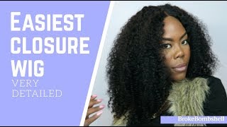 Closure Wig Tutorial | Isee Hair Mongolian Kinky Curly