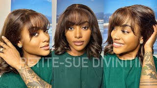 The Most Natural 13X6 Swiss Lace Glueless  Bang Bob Ft. Afsisterwig | Petite-Sue Divinitii