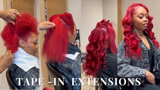 Red Tape In Extensions On Natural Hair - Amazing Beauty Hair